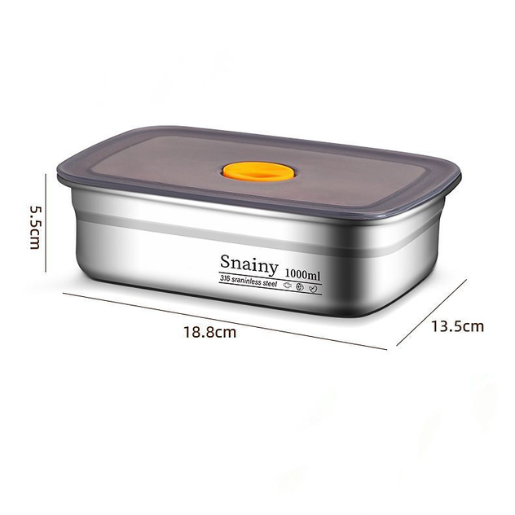 Set di 3 contenitori sottovuoto antibatterici in acciaio inox 316 (con coperchio incluso)