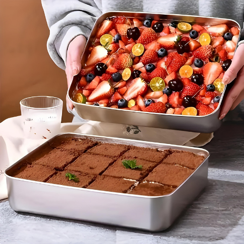 Contenitore per alimenti in acciaio inossidabile S304 (25 x 19,5 x 5cm)