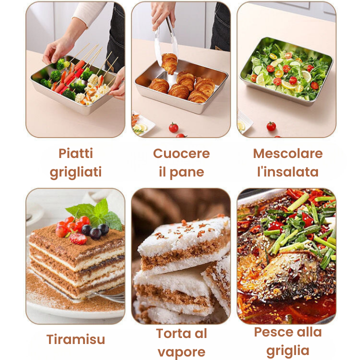⭐️ 5 GRATIS | La scatola antibatterica in acciaio inossidabile 304 mantiene il cibo fresco a lungo (25*20*6cm)