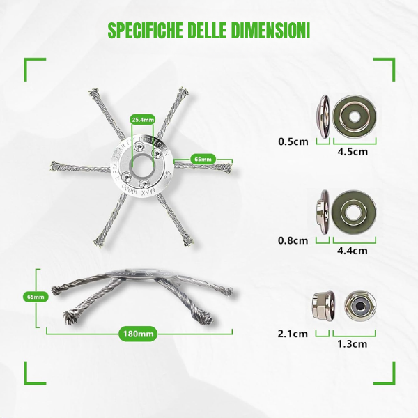 SCONTO DEL 70% | Lama per decespugliatore in acciaio intrecciato a 6 punte