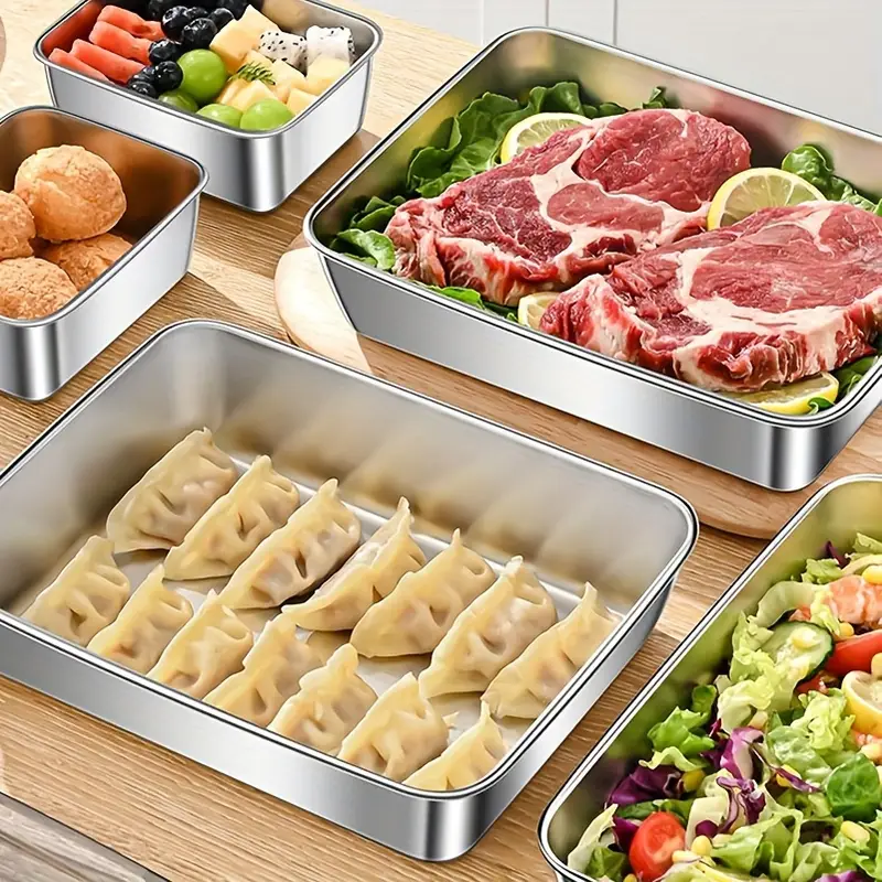 Contenitore per alimenti in acciaio inossidabile S304 (25 x 19,5 x 5cm)