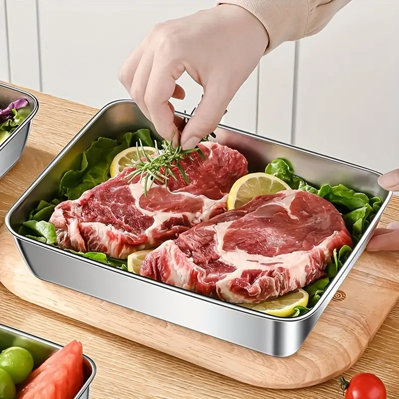 Contenitore per alimenti in acciaio inossidabile S304 (25 x 19,5 x 5cm)