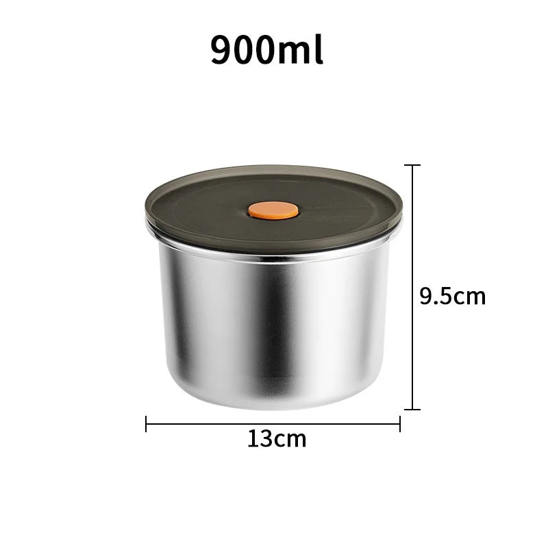 ⭐Contenitore rotondo in acciaio inox con coperchio sottovuoto