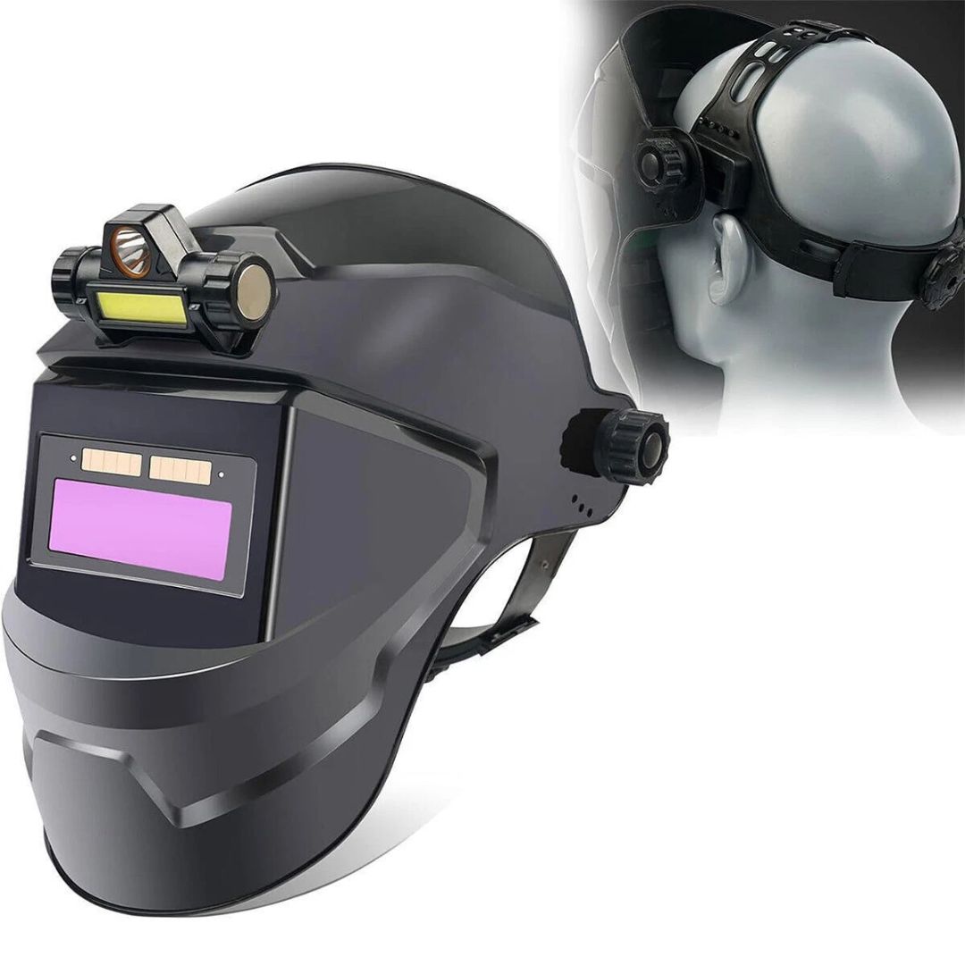 Maschera Di Saldatura Automatica Oscurante Premium Con Luce LED, Leggera E Con Protezione Oculare Totale