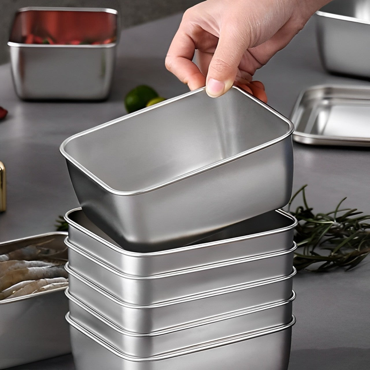 Vassoio Mini in Acciaio Inox Stile Giapponese (Phong)