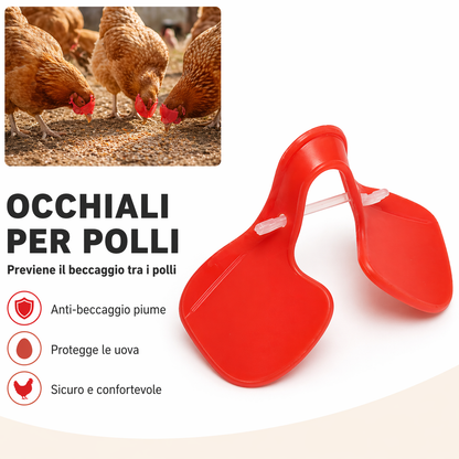 Occhiali anti-beccaggio per galline – Previene i combattimenti e riduce le perdite in modo efficace