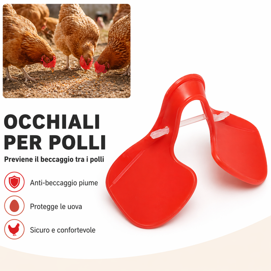 Occhiali anti-beccaggio per galline – Previene i combattimenti e riduce le perdite in modo efficace