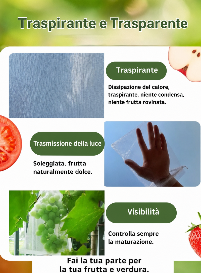70% OFF | Sacchetti In Rete Traspiranti Riutilizzabili Per La Protezione Di Frutta E Verdura – Proteggi Da Insetti, Moscerini Della Frutta E Uccelli