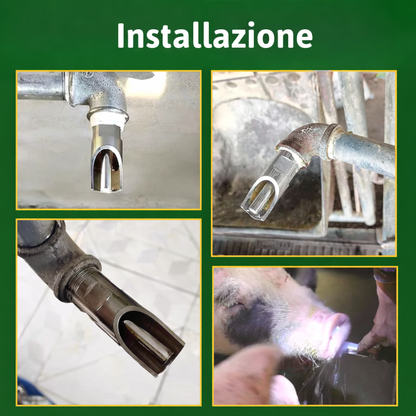 Abbeveratoio Automatico in Acciaio Inox 304 – Risparmio d’Acqua, Stalla Asciutta e Animali Più Sani