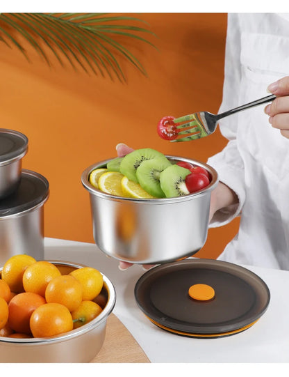 ⭐Contenitore rotondo in acciaio inox con coperchio sottovuoto
