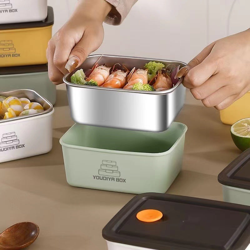 Scatola Antibatterica a Doppio Strato in Acciaio Inox (Con Coperchio Incluso)