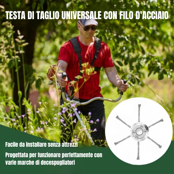 🌿Lama per decespugliatore in acciaio intrecciato a 6 punte