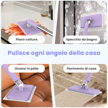Mop con Cambio del Panno, Design del Manico a Spinta-Tiro con Asciugamano Monouso (LTT)
