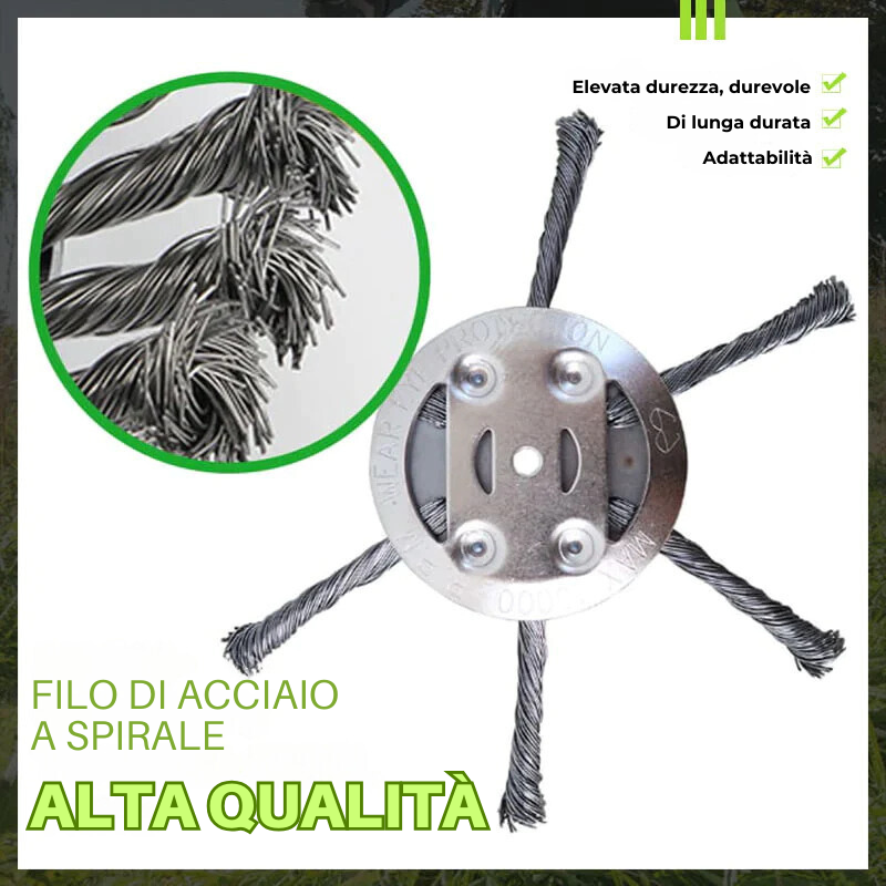 La testa del tosaerba ha 6 bordi in acciaio inossidabile 🌱