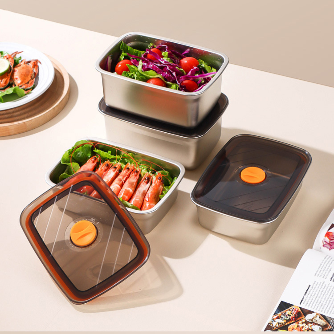 ✨70% OFF | Contenitore Per Alimenti In Acciaio Inossidabile 316 Con Coperchio Sottovuoto