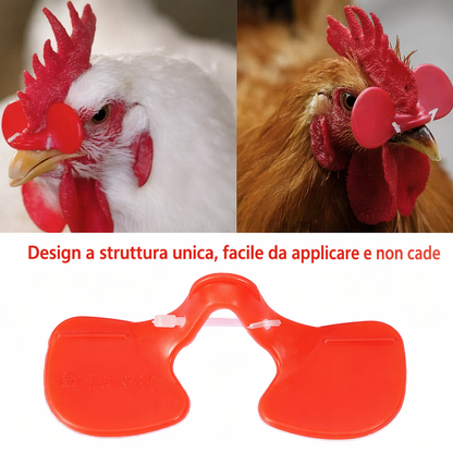 Occhiali anti-beccaggio per galline – Previene i combattimenti e riduce le perdite in modo efficace