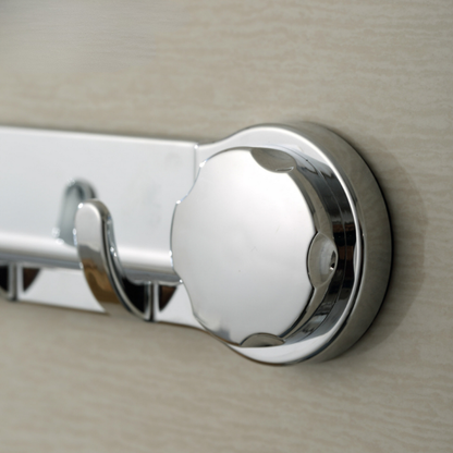 Supporti in acciaio inox con 5 ganci, comodi e capaci di sostenere fino a 20 kg