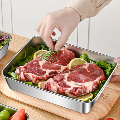 Scatola per la conservazione degli alimenti in acciaio inossidabile S304 (25*20*6cm)