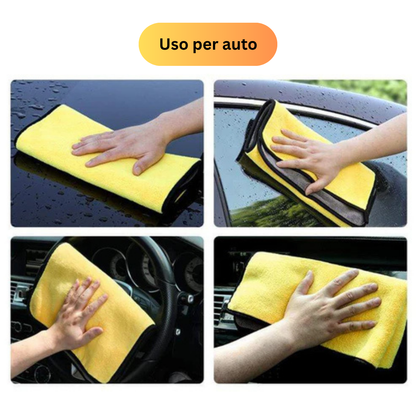 Panno professionale in microfibra ultra morbido – assorbe 3 volte di più, non graffia la vernice né le superfici in vetro
