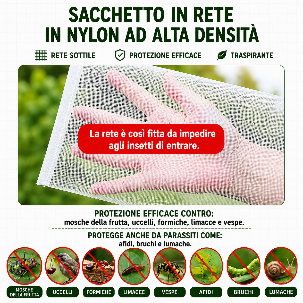 70% OFF | Sacchetti In Rete Traspiranti Riutilizzabili Per La Protezione Di Frutta E Verdura – Proteggi Da Insetti, Moscerini Della Frutta E Uccelli