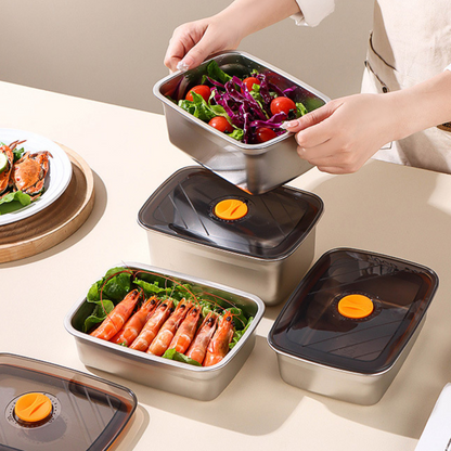 ⭐️ Set contenitori sottovuoto antibatterici in acciaio inox 316 (19*13,5*5,5 cm)