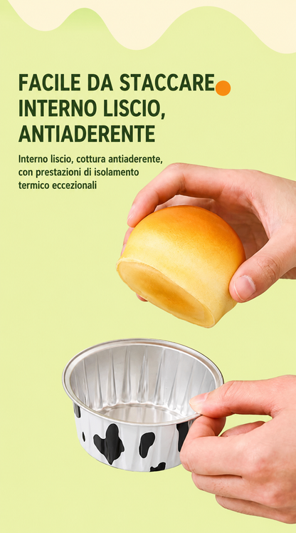 Combo da 50 Stampini in Alluminio Premium – Riutilizzabili, Ideali per Forno, Cottura al Vapore e Dolci Multifunzionali