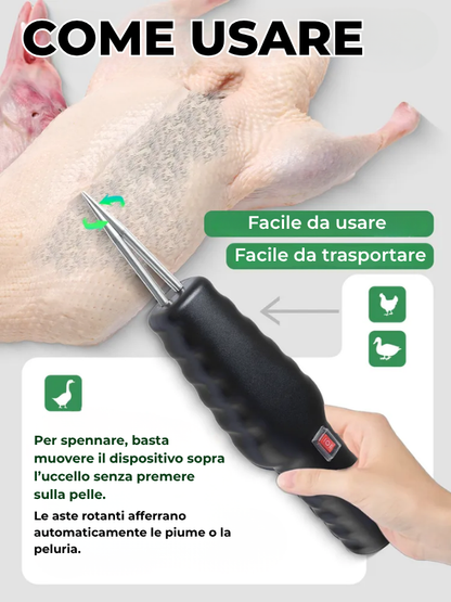 Spiumatrice Portatile E Manuale Per Pollame (230V)