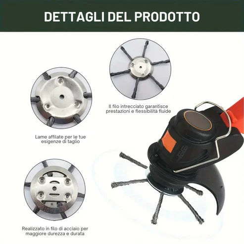 ✨La testa del tosaerba ha 6 bordi in acciaio inossidabile