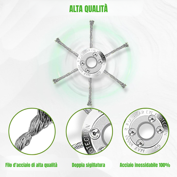 🌿Lama per decespugliatore in acciaio intrecciato a 6 punte