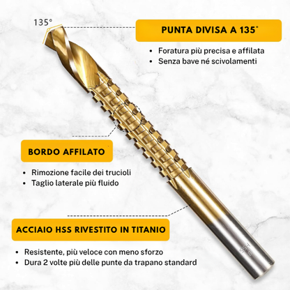 Set di 6 punte da trapano elicoidali multifunzione ✓