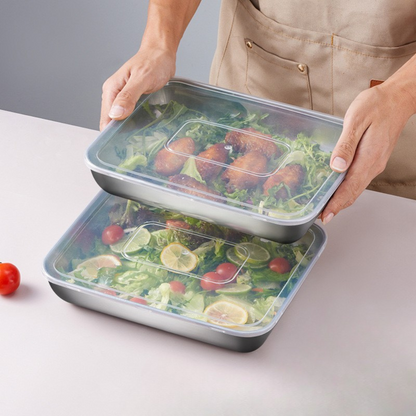 🌟 Contenitore per alimenti in acciaio inossidabile S304 (25 x 19.5 x 5 cm)