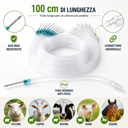 70% OFF| Kit tubo veterinario con ago da 1 metro - Compatibile con Tutte le Siringhe