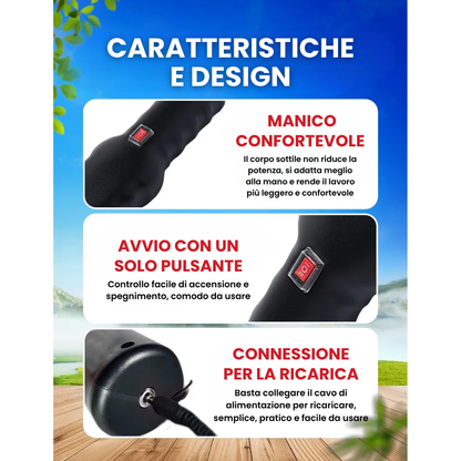 🇮🇹 Macchina per la rimozione delle piume di pollame ad alta potenza, portatile con caricatore rapido