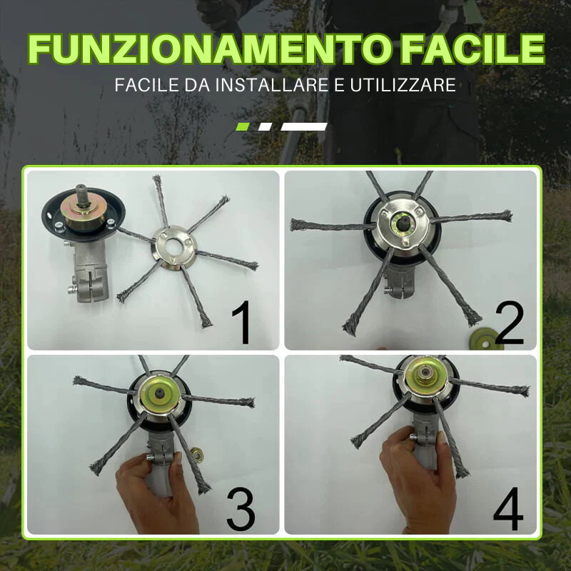 Lama per decespugliatore in acciaio intrecciato a 6 punte ✓