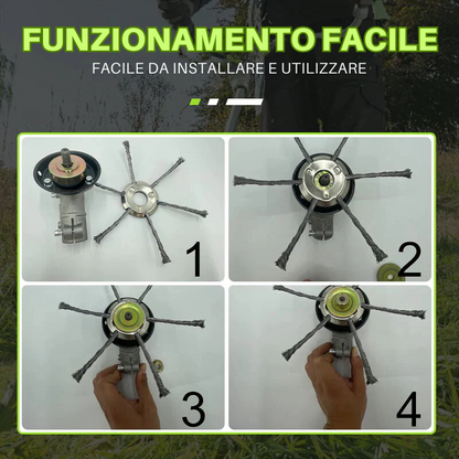Lama per decespugliatore in acciaio intrecciato a 6 punte ✓