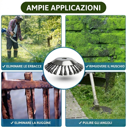 70% OFF | Lama per Tagliaerba in Filo d’Acciaio Super Resistente a 360° (Include Kit di Adattatori)