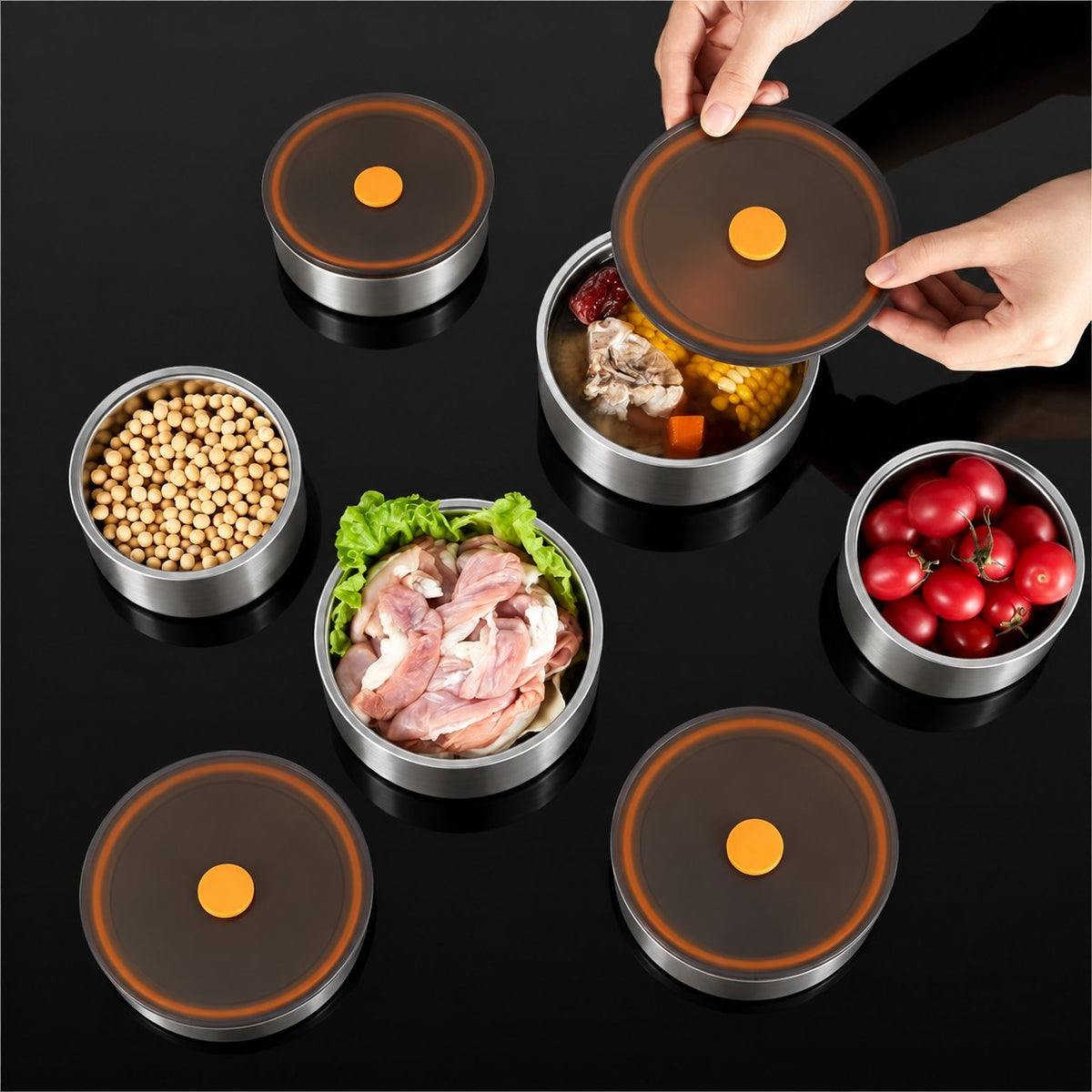 PORTAPRANZO PREMIUM IN ACCIAIO INOX 304 CON COPERCHIO ERMETICO | CAPACITÀ 900 ML