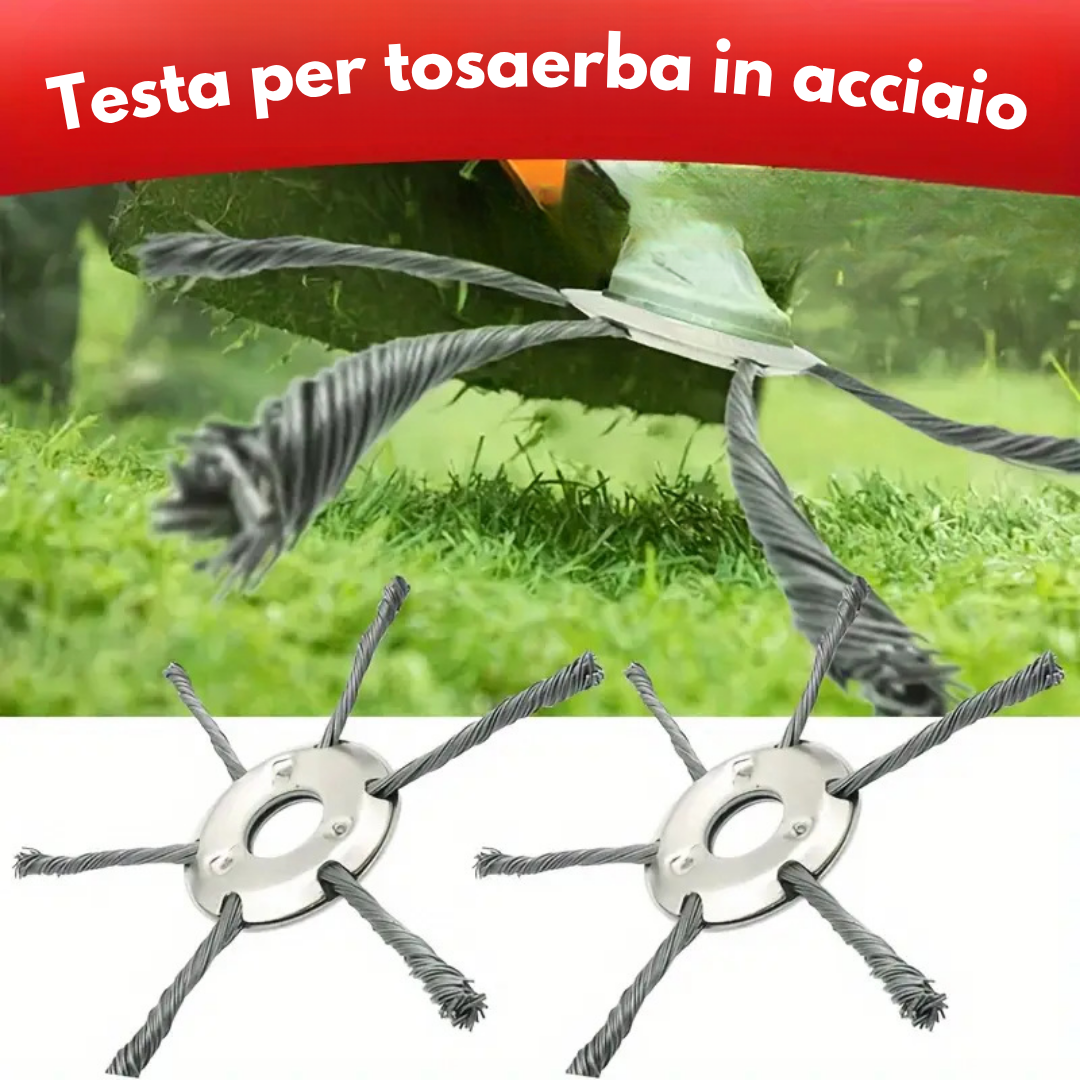 Lama per decespugliatore in acciaio intrecciato a 6 punte ✓