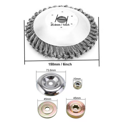70% OFF | Lama per Tagliaerba in Filo d’Acciaio Super Resistente a 360° (Include Kit di Adattatori)