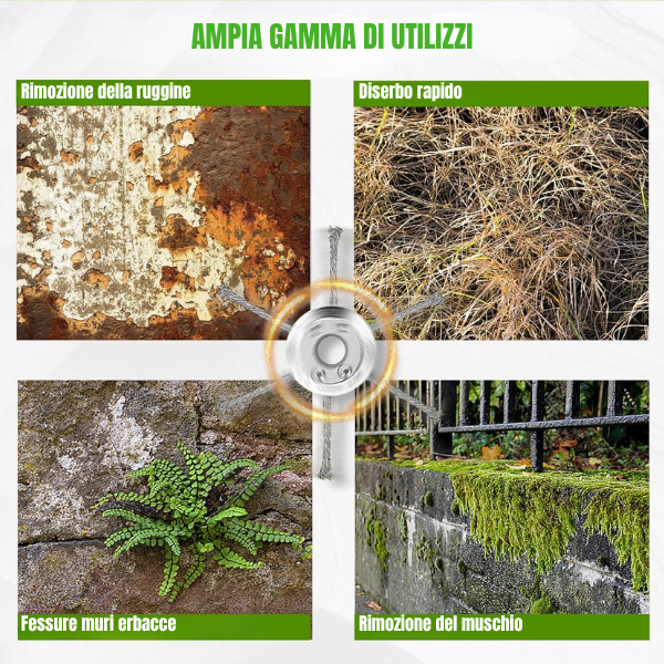 🌿Lama per decespugliatore in acciaio intrecciato a 6 punte