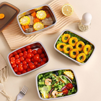 ⭐️ Set contenitori sottovuoto antibatterici in acciaio inox 316 (19*13,5*5,5 cm)