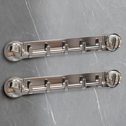 Supporti in acciaio inox con 5 ganci, comodi e capaci di sostenere fino a 20 kg