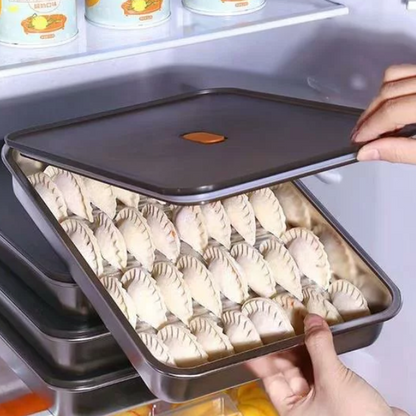 Contenitore per alimenti antibatterico in acciaio inox 304 con coperchio sottovuoto (22,5 x 15 x 6cm)