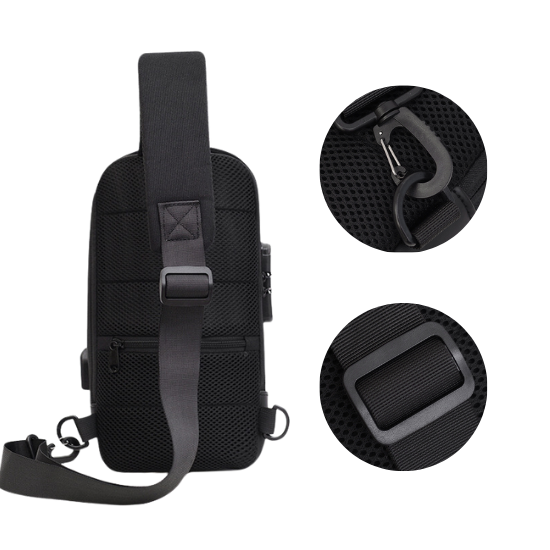 Borsa a tracolla antifurto con ricarica