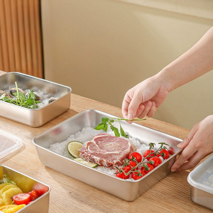 Scatola per la conservazione degli alimenti in acciaio inossidabile S304 (25*20*6cm)