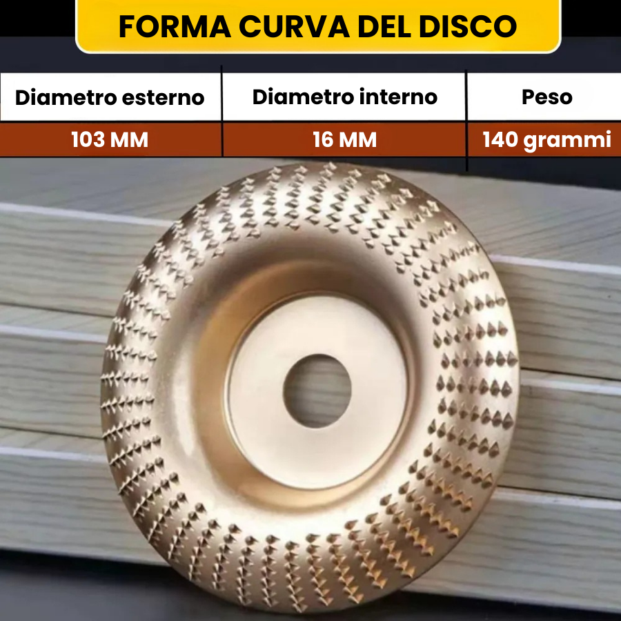 70% OFF | Set di 3 dischi da smerigliatura in acciaio al carbonio resistente per legno (Piatto - Curva - Pendenza)