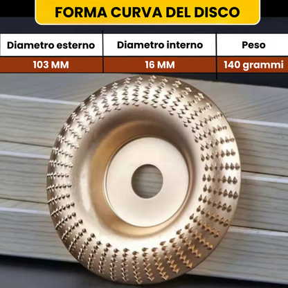 70% OFF | Set di 3 dischi da smerigliatura in acciaio al carbonio resistente per legno (Piatto - Curva - Pendenza)
