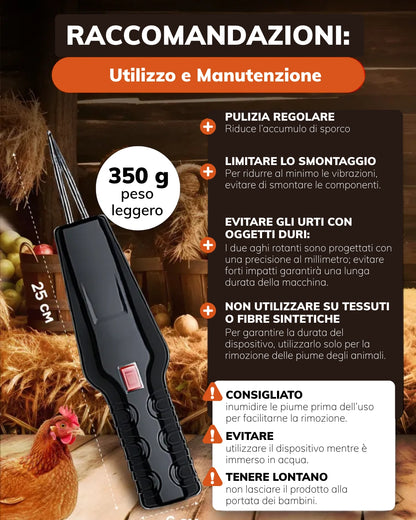 Spiumatrice Portatile E Manuale Per Pollame (230V)