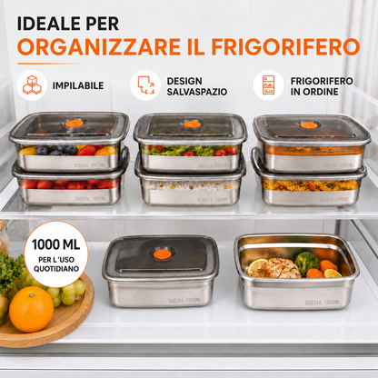 Contenitore Per Alimenti In Acciaio Inossidabile 316 Con Coperchio Sottovuoto