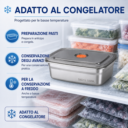 Contenitore Per Alimenti In Acciaio Inossidabile 316 Con Coperchio Sottovuoto